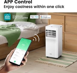 Comfee Breezy Cool Pro Mobiele airconditioner, 2,0,7000 BTU, 2,0 kW, koelen, ventileren en ontvochtigen, app-bediening, mobiele airconditioning met afvoerslang — thumbnail 5