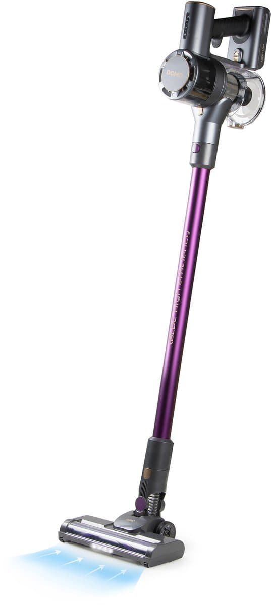 DOMO DO247SV 3-in-1 BLDC Steelstofzuiger Draadloos - Stofzuiger Zonder Zak - Kruimelzuiger - Max Power 20 kPa - Grijs/Paars — afbeelding 1