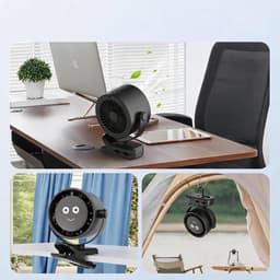 Oplaadbare Clipventilator - Bureauventilator - Ventilator - 4000mAh - 120 Snelheden & 720° Draaibaar - Digitaal Display & 15u Batterijduur - Stil 45dB - Voor Bureau, Bed & Buiten — thumbnail 4