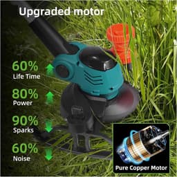 Elektrische Grasmaaier - Draadloze Trimmer - Tuinonderhoud - Verstelbare Hoek - 3000W - One Color — thumbnail 2