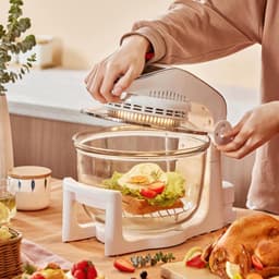 Airfryer met Kom - Multifunctioneel Fornuis - Gezond Koken - Verwijderbare Glazen Kom - 10 Liter Capaciteit - Zwart — thumbnail 2