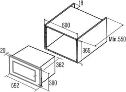 Inbouw Magnetron - Keukenapparaat - Snel Maaltijden Bereiden - Met Grillfunctie - 25 Liter - Zwart — thumbnail 3