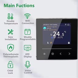Slimme Thermostaat - App Bediening - Comfort Instellen - Kristalhelder Display - 10 cm - Wit — thumbnail 3