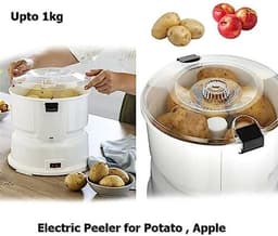 Elektrische Aardappelschilmachine - Groente Schillen - Snel Maaltijden Bereiden - Automatisch met Eén Druk - 1 kg Capaciteit - Wit — thumbnail 3