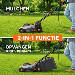 Jensaro Elektrische Grasmaaier - 1500W - Met Mulchfunctie - 36 CM Maaibreedte - 40L Grasopvangbak - 6 Maaihoogtes - Zwart/Grijs — thumbnail 5