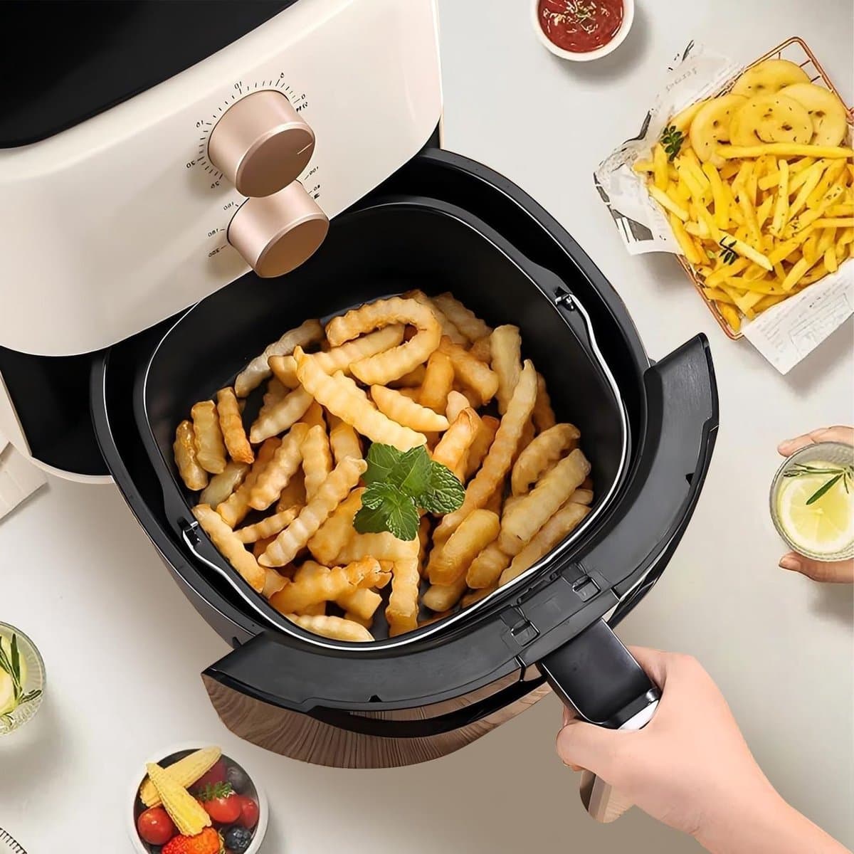 Cakepan voor Airfryer - Bakaccessoires voor luchtfriteuse, 22 cm, ideaal voor taarten en desserts — afbeelding 1