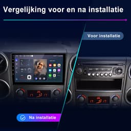 Junsun Android 15 Autoradio Geschikt voor Citroën Berlingo 2 B9 & Peugeot Partner (2008-2019) - Draadloze CarPlay & Andriod Auto, DAB+, GPS-navigatiesysteem, Bluetooth, Stuurwielbediening, WiFi, 9-inch Touchscreen, 2GB+64GB, DSP, Quad-core processor — thumbnail 1
