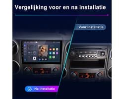 Junsun Android 15 Autoradio Geschikt voor Citroën Berlingo 2 B9 & Peugeot Partner (2008-2019) - Draadloze CarPlay & Andriod Auto, DAB+, GPS-navigatiesysteem, Bluetooth, Stuurwielbediening, WiFi, 9-inch Touchscreen, 2GB+64GB, DSP, Quad-core processor