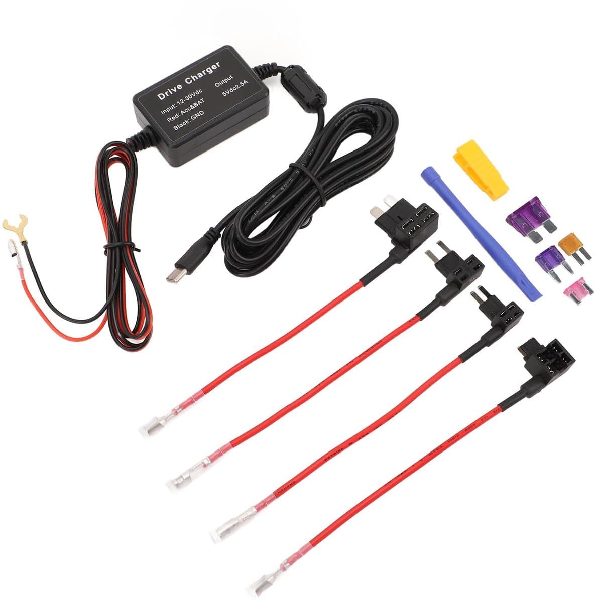 By shayne - Dash Cam Hardwire Kit - Laagspanningsbeveiliging - Ideaal voor GPS - 12V naar 5V - 3,2M Kabel - Geschikt voor Auto's — afbeelding 1
