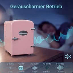 NETTLIFE Mini Koelkasten 4L - 12V/230V Auto Aansluiting - 25dB - Vrijstaand - Geschikt voor dranken cosmetica voedsel - Minikoelkast ideaal - voor in de auto - kamer - camping - kantoor - Roze — thumbnail 9