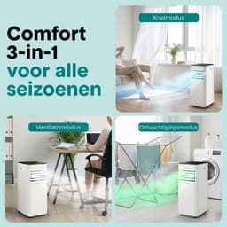 SereneLife Mobiele Airco - 9000 BTU - Airconditioner met Verwarming - WiFi - Koelen, Verwarmen en Ontvochtigen - Inclusief Raaminstallatiekit - Grijs — thumbnail 9
