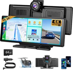ESSGOO Draadloos CarPlay Scherm 10 Inch - Geschikt voor Android Auto Scherm - Dashcam voor auto - Incl. 64GB SD — thumbnail 1