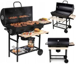 Klausberg XXL Houtskoolbarbecue op Wielen - Met Deksel, Thermometer en Zijtafels - Groot Grilloppervlak 70 x 35 cm - Asopvangbak - Ideaal voor Tuin en Terras — thumbnail 1