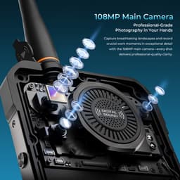 OUKITEL WP61 Plus Rugged Smartphone 5G - 2W DMR Walkie -talkie - 36GB RAM - 512GB ROM - 6,78 inch 120Hz - 20000mAh 45W - 108 + 32MP Camera, met Nachtzicht - Android 16 - 120 LM Kampeerlamp - 130 dB Luidspreker - IP68/IP69K telefoon - NFC GPS - Zwart — thumbnail 5