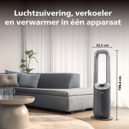Philips 8000 Series Air Performer 3-in-1 Luchtreiniger - Ventilator & Verwarming - CADR 270m3/u - Ruimtes tot 70m2 - 3 laags HEPA Filtratie - Air+ app - Grijs - AMF870/15 — thumbnail 11