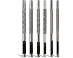 Set van 6 Perforatietools voor Leer - Ronde Gaten Snijden voor Horlogebanden, Stofriemen en DIY Projecten (1.5-4mm)