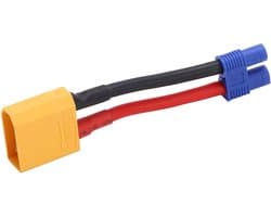Adapter van XT90 naar EC3 - Herbruikbare connector met veilige behuizing, 12AWG, 94mm lengte voor modelbouw en RC-toepassingen