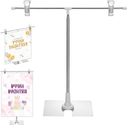 Verstelbare infostander van roestvrij staal voor A3/A4 formaten, ideaal voor evenementen, menu's en detailhandel (29-94 cm) — thumbnail 1