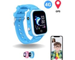 WB Goods Kinder Smartwatch - GPS Horloge Kind - Smartwatch Kinderen - Kinder GPS Tracker - 4G & SMS - Blauw - Met Nederlandse Taal
