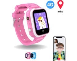WB Goods Kinder Smartwatch - GPS Horloge Kind - Smartwatch Kinderen - Kinder GPS Tracker - 4G & SMS - Roze - Met Nederlandse Taal