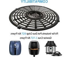 Airfryer Crisper Tray - Grill Pan Plate - Koken van Snacks - Dubbele Coating - 20.5 x 20.5 cm - Zwart