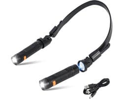 HEZIVO® Neklamp - Nekleeslamp voor Boeken - Neklampje voor Haakwerk - 2-in-1 Afneembare LED Leeslamp - Lamp Werkplaats - 120° Verstelbaar