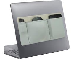 3-Pocket Laptop Pouch - Muismat - Harde Schijf - Zelfklevende Houder - Elastische Sleeve Tas voor Externe Draagbare SSD - Telefoon - USB Kabel - Pen - Groen