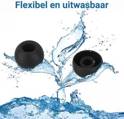 3 Pack Siliconen Medium (M) Dopjes Oordopjes Vervanging Tips Geschikt voor Oordopjes / Headsets Inclusief opbergdoosje Zwart — thumbnail 4