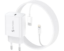 Siltcon® 20W & 35W Originele Super Snellader - Oplader - Incl. 2 Meter Kabel - Geschikt voor Lightning 14/13/12/11/Xr/Xs/Xs Max/8/8 Plus/ Pro