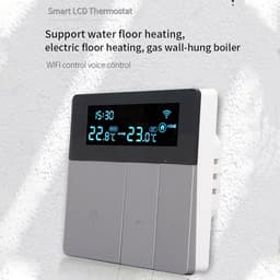 Slimme Thermostaat - Programmeert thermostat - Energie Besparen - 7 Dagen Programmeerbaar - 86 mm - Grijs — thumbnail 3