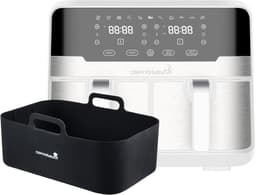 Dubbele Heteluchtfriteuse - Airfryer Duo - Gezond Koken - Twee Lades - 9 Liter - Wit — thumbnail 1