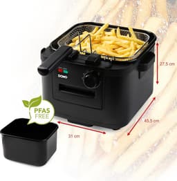 Friteuse - Frituurpan - Lekkere Snacks Maken - Koude Zone Technologie - 4 Liter - Zwart — thumbnail 5