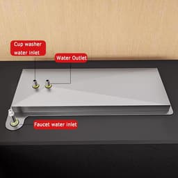 Glazenwasser met kraan - Bekerwasser Vaatwasser - Efficiënt Glazen Reinigen - Ingebouwd Ontwerp - 75.5x37.5cm - Zilver — thumbnail 4