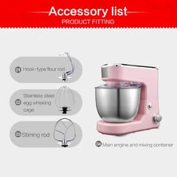 Keukenmachine - Deegmixer Garde - Bakken en Koken - 1000W Krachtige Motor - 5L Komcapaciteit - Rood — thumbnail 2