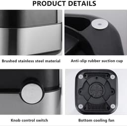 Keukenmachine - Groentesnijder Kaasrasp - Maaltijden Bereiden - 5 Liter Capaciteit - 600W Vermogen - Zilver — thumbnail 5