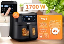 Airfryer XXL - Hete Lucht Oven - Gezond Koken - Met Kijkvenster - 8 Liter - Zwart — thumbnail 5
