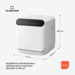 Klarstein Oceana mini vaatwasser - Compacte vaatwasser voor 3 couverts, met 7 programma's, 6 liter waterverbruik, AquaStop, draagbaar design — thumbnail 3