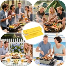 Satéprikker Machine - Kebab Maker - Vlees Vormen - Tijdbesparende Oplossing - 19.5x4.5x10.5cm - Geel — thumbnail 5