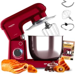 Planeetmixer - Keukenmachine - Bakken en Koken - 10 snelheden - 5 liter kom - Rood — thumbnail 1