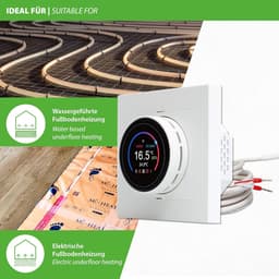 Slimme Kamerthermostaat - Verwarming Thermostaat - Energie Besparen - Met WiFi en App - 84x84x55mm - Wit — thumbnail 4