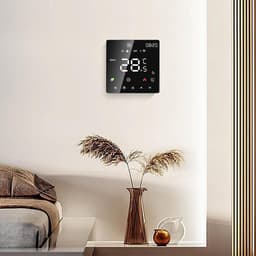 Vloerverwarming Thermostaat - Digitale Regelaar - Temperatuur Beheren - Energiebesparend Leren - 10x10x10 cm - Zwart — thumbnail 3
