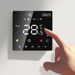 Vloerverwarming Thermostaat - Digitale Regelaar - Temperatuur Beheren - Energiebesparend Leren - 10x10x10 cm - Zwart — thumbnail 4
