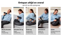 Funlife M2 Mini Massage Gun Zwart - Compact Massagepistool 0,5 kg - Fluisterstil <45 dB - 6 Intensiteitsstanden - 4 Massagekoppen - Draadloos — thumbnail 3