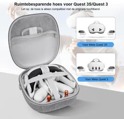 Hard Draagbare Travel Case voor VR Headset - Beschermhoes voor Gaming Headset met Touch Controllers en Accessoires - Opbergdoos voor Reizen en Veilig Transport - Compatibel met VR Headset en Elite Strap - Zwart — thumbnail 4