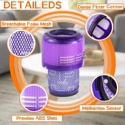 2-pack V11 stofzuigerfilters - vervanging voor Dyson V11 Animal - V11 Torque Drive - V11 Extra - V15 Detect en V15s Detect draadloze stofzuigers. Vergelijkbaar met onderdeelnummer 970013-02. — thumbnail 3