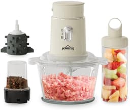 Homelux - 4-in-1 Keukenmachine – Hakmolen – Blender – Mixer – 2L Glazen Kom – 600ml Smoothie Beker – 250W Foodprocessor – Knoflooksnijder – Kruidenmolen – Compact Keukenapparaat – Voor Groenten Vlees Noten Smoothies – Keukenhulp — thumbnail 5