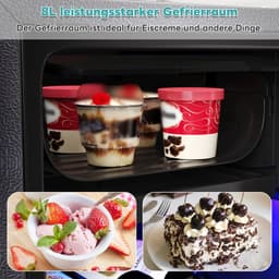 HAUSS SPOLE Minikoelkast – Stil Met Vriesvak – 128 L – Roestvrij Staal – Zwart – Vrijstaand Voor Kantoor Woonkamer Caravan — thumbnail 4