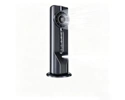 Mini aircooler - 6 snelheden, USB, watertank, timer, luchtkoeler voor bureau slaapkamer en thuiswerkplek - Grijs — afbeelding 1