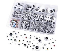 2460 Stuks Zelfklevende Wobble Ogen in Rond en Ovaal voor Scrapbooking en Creatieve Klussen
