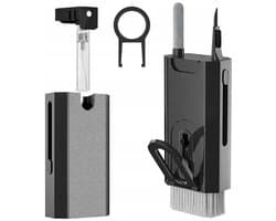 NG Essentials Schoonmaak Kit | Beeldscherm reiniger | Laptop reiniger | Toetsenbord reiniger | 8 in 1 reinigingskit | Geschikt Voor meerdere apparaten | Zwart